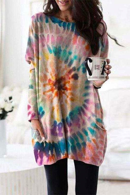 Moxidress Crewneck Batwing Sleeve Printed Sweatshirt Dress PM1108 Burgundy / S Official JT Merch