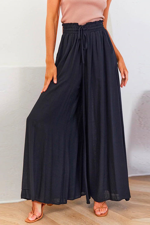 Moxidress Drawstring Elastic Waist Wide Leg Baggy Pants(5 Colors Available) PM1108 Black / S Official JT Merch