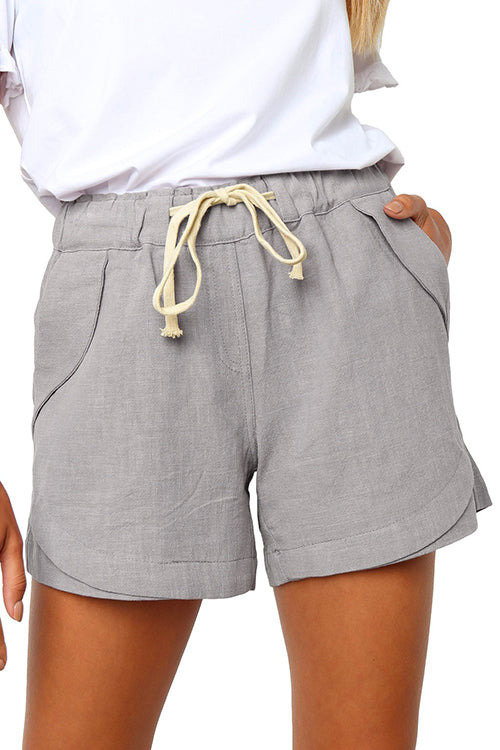 Moxidress Drawstring High Waist Solid Casual Shorts PM1108 Gray / S Official JT Merch